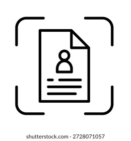 Resume Scan Outline Icon Vector Illustration