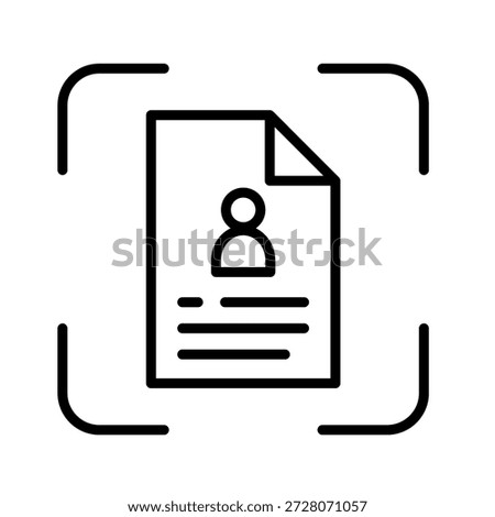 Resume Scan Outline Icon Vector Illustration