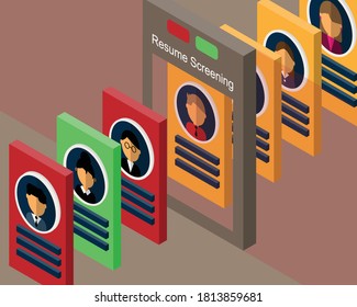 Resume screening of recruitment vector
