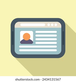Resume seeking job icon flat vector. Career candidate. Company hr resume