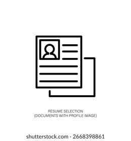 Reanudar los documentos del ícono de selección con Imagen de Perfil para las solicitudes de trabajo