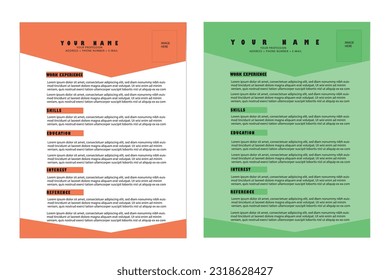 Resume - simple elegant clean business resume vector template