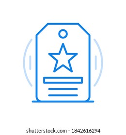 
Resume specialist vector line icon. Employee document hiring and job search. Web file with description of practical skills and star in center. Professional approach choosing career path.