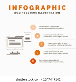 resume, storage, print, cv, document Infographics Template for Website and Presentation. Line Gray icon with Orange infographic style vector illustration