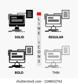 resume, storage, print, cv, document Icon in Thin, Regular, Bold Line and Glyph Style. Vector illustration