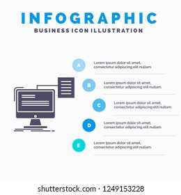 resume, storage, print, cv, document Infographics Template for Website and Presentation. GLyph Gray icon with Blue infographic style vector illustration.
