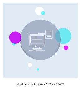resume, storage, print, cv, document White Line Icon colorful Circle Background