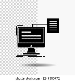 resume, storage, print, cv, document Glyph Icon on Transparent Background. Black Icon