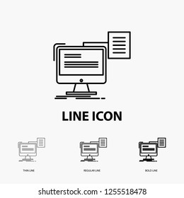 resume, storage, print, cv, document Icon in Thin, Regular and Bold Line Style. Vector illustration