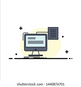 resume, storage, print, cv, document Flat Color Icon Vector