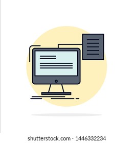 resume, storage, print, cv, document Flat Color Icon Vector