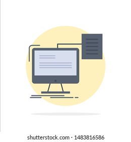 resume, storage, print, cv, document Flat Color Icon Vector
