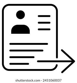 Resume Submission icon line vector illustration