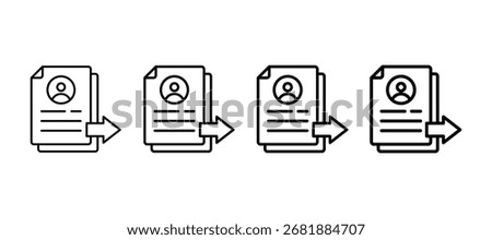 Resume Submission Multiple Line Icon Element