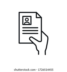 Resume Symbol - Application CV Icon - Apply for Job - Vector