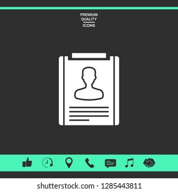 Resume symbol icon. Graphic elements for your design