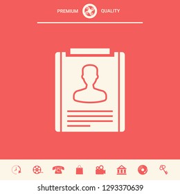 Resume symbol icon. Graphic elements for your design