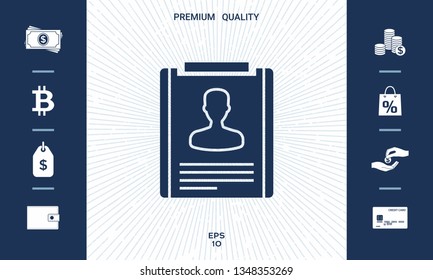 Resume symbol icon. Graphic elements for your design