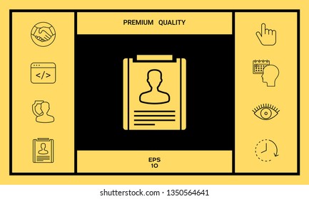 Resume symbol icon. Graphic elements for your design