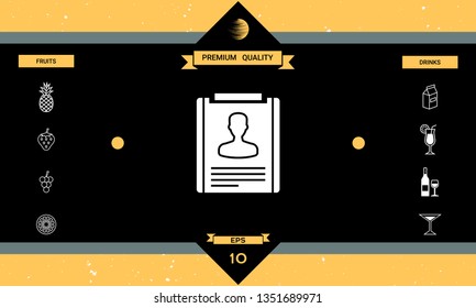 Resume symbol icon. Graphic elements for your design
