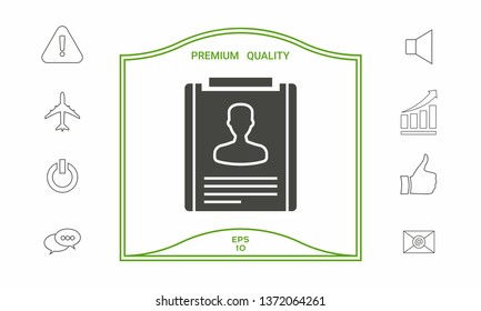 Resume symbol icon. Graphic elements for your design