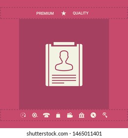 Resume symbol icon. Graphic elements for your design