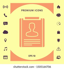 Resume symbol icon. Graphic elements for your design