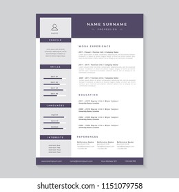 Resume template, CV