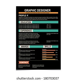 Resume template. Cv creative background. Vector illustration. 