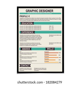 Resume template. Cv creative background. Vector illustration.
