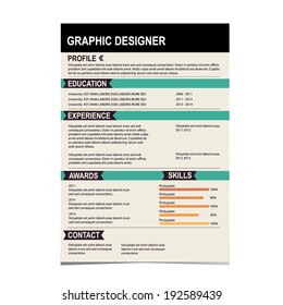 Resume template. Cv creative background. Vector illustration.