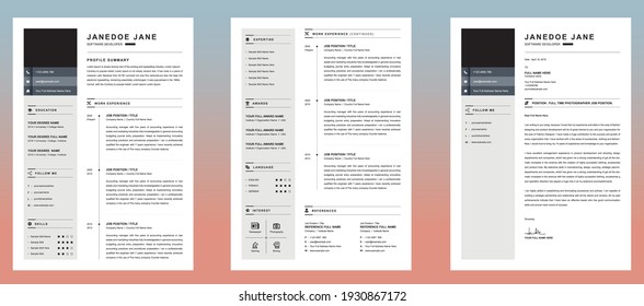 Resume Template CV with Photo