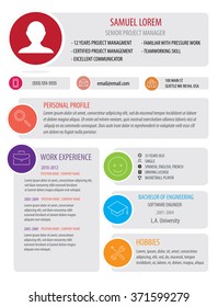 resume template - light color version