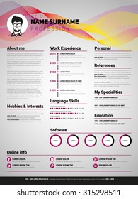 Resume template, Minimalist cv, Vector design