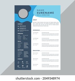 Resume template modern shape background