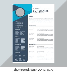 Resume template modern shape background