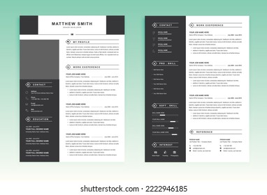 Resume Template with Photo, Professional Resume Template for Word  Pages, Clean CV Template with Picture, Resume and Cover Letter Template