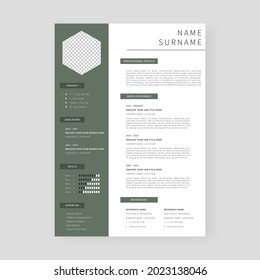Resume template. Professional resume template design. Template design. Vector illustration.