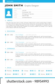 Resume template. Vector