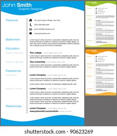 Resume template. Vector illustration