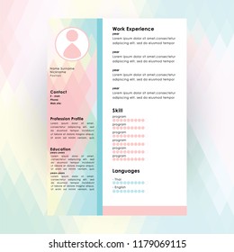 resume template,pink tone