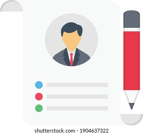 resume vector colour flat icon