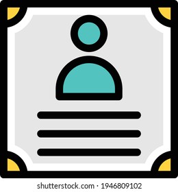 resume vector colour line icon