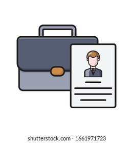 resume vector flat color icon 