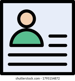 resume vector  flat color icon