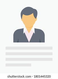 resume vector flat color icon 