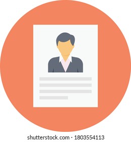 resume vector flat color icon