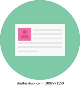 resume vector flat color icon 