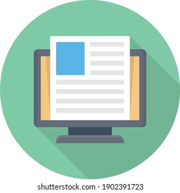 resume vector flat colour icon