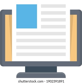 resume vector flat colour icon